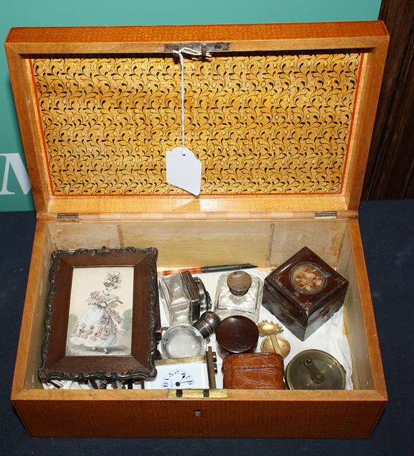 Appraisal: AN INDIAN PEN WORK BOX containing a number of objet