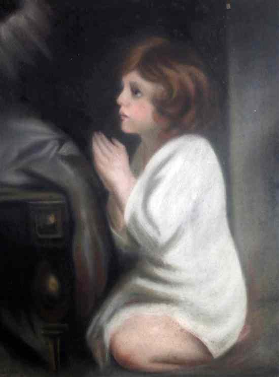 Appraisal: Eliza Noble th C pastel Study of a praying child