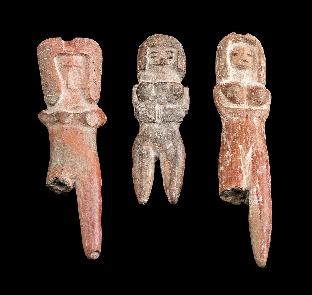 Appraisal: Three Valdivian Pottery Venus Figures w TL Pre-Columbian Ecuador Valdivian