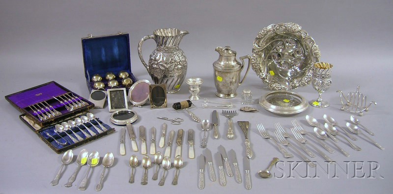 Appraisal: Group of Sterling and Silver Plated Table and Flatware Items