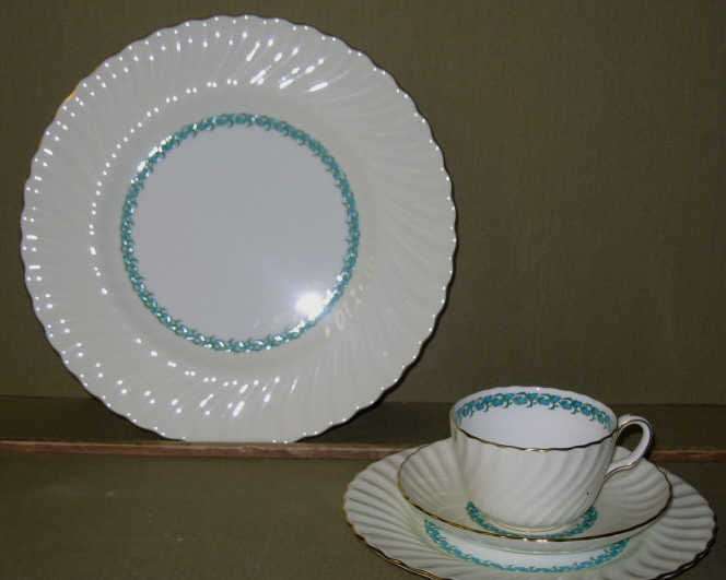 Appraisal: MINTON BONE CHINA DINNER SERVICE Lady Rodney blue and green