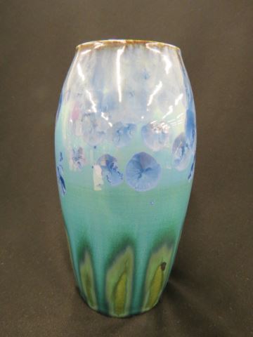 Appraisal: Rodney Leftwich Pottery Vase crystaline glaze blues excellent