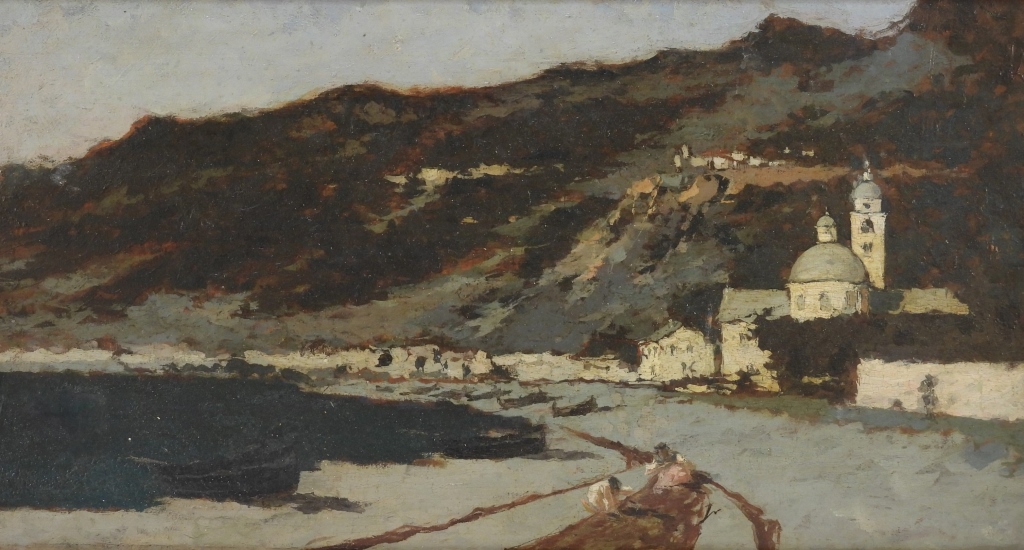 Appraisal: ATTRIB GEORGE ELMER BROWNE FRENCH COAST PAINTING ItalyEarly th CenturyDepicts