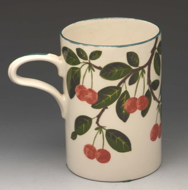 Appraisal: A GRISELDA WEMYSS STYLE LARGE TANKARD painted with cherries