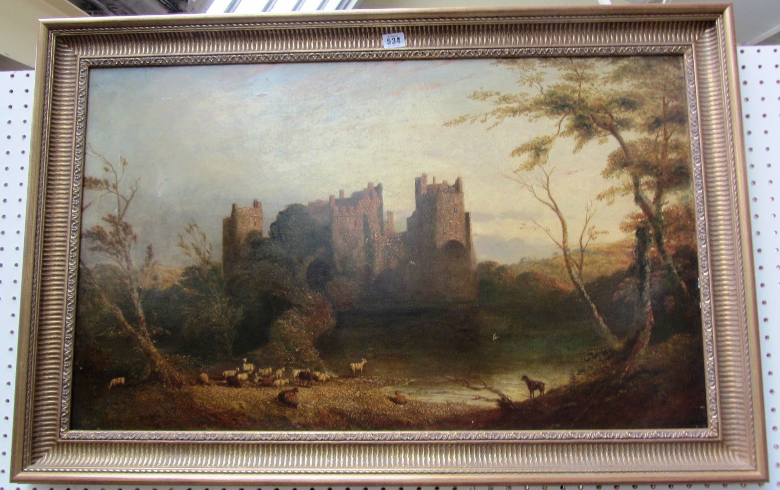 Appraisal: Attributed to William Linton - A ruined castle in a