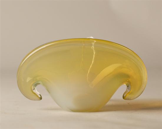 Appraisal: Art Glass Vase unsigned fading white to yellow high