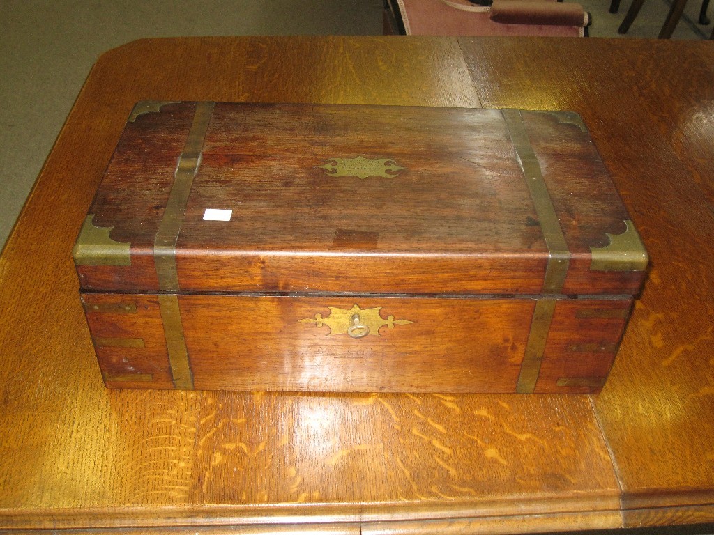 Appraisal: Brass bound writing box