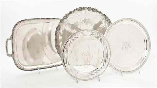 Appraisal: An Assembled Group of Thirteen Silverplate Trays of various makers