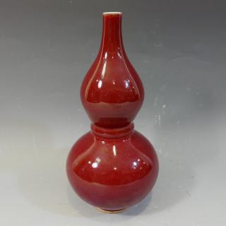 Appraisal: NO RESERVE ON THIS LOT ANTIQUE CHINESE RED GLAZE DOUBLE