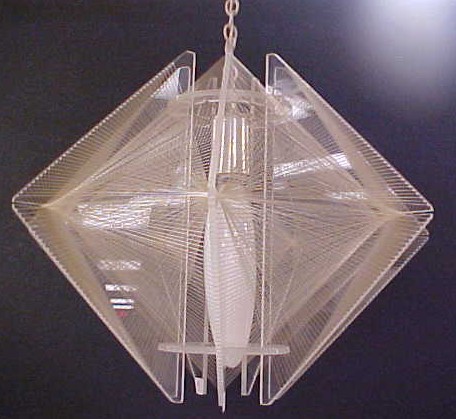 Appraisal: Lucite and nylon strand modern style chandelier fixture size x