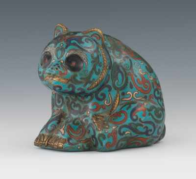 Appraisal: A Chinese Cloisonne Enamel Panda Modelled in the form of