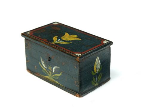 Appraisal: DECORATED TRINKET BOX Jacob Weber Fivepointville Lancaster Pennsylvania - pine