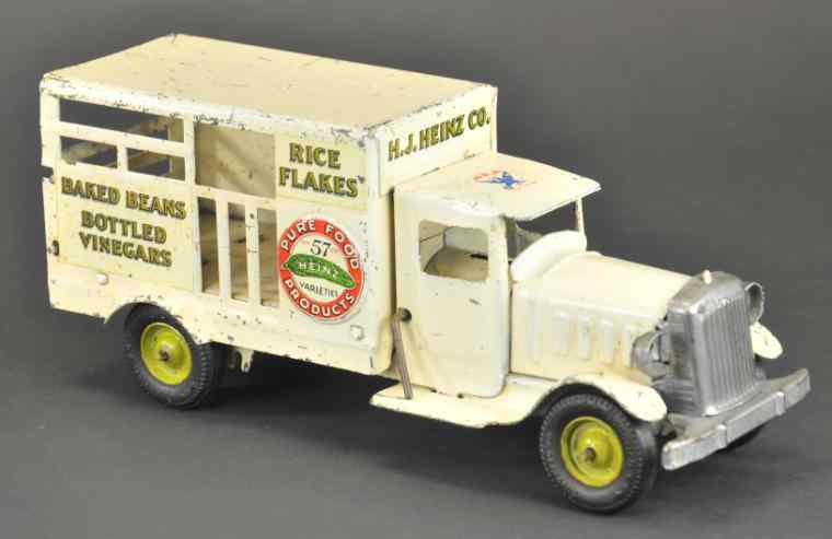 Appraisal: METALCRAFT HEINZ DELIVERY TRUCK Pressed steel painted in white overall