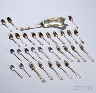 Appraisal: Thirty-one Pieces of American Sterling Silver Flatware eighteen Tiffany Co