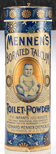 Appraisal: Mennen s Talcum Display Description Most unusual tall round cardboard