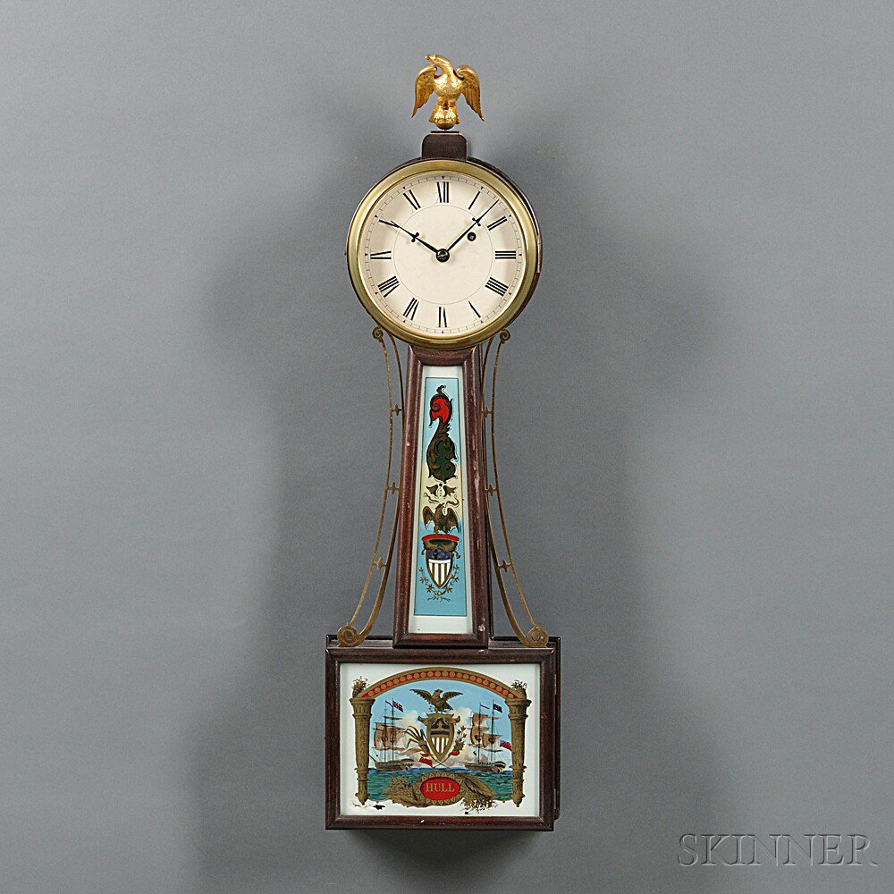 Appraisal: Herschede Hall Clock Co Banjo Clock Cincinnati Ohio c mahogany