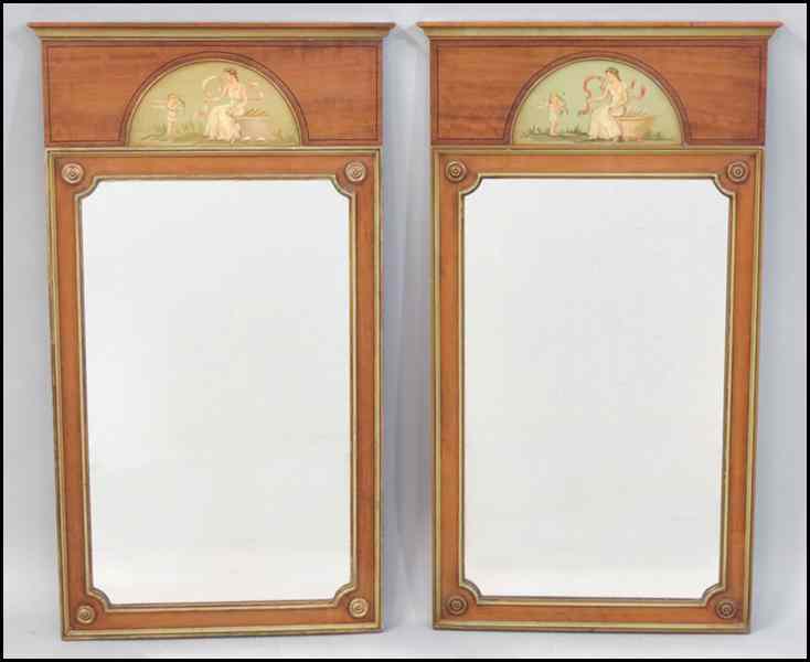 Appraisal: PAIR OF MAHOGANY MIRRORS '' x '' Condition No Specific