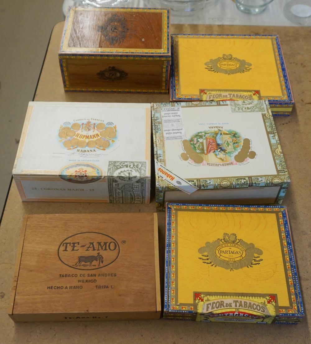 Appraisal: Group of Six Cigar Boxes