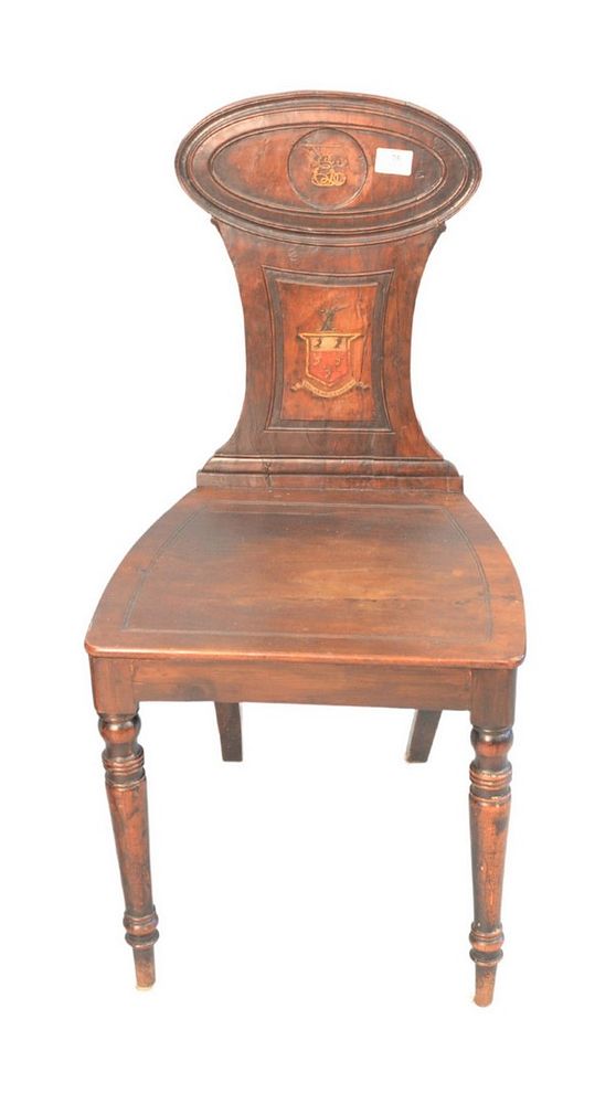 Appraisal: Regency Mahogany Side Chair th Century having shaped paneled back