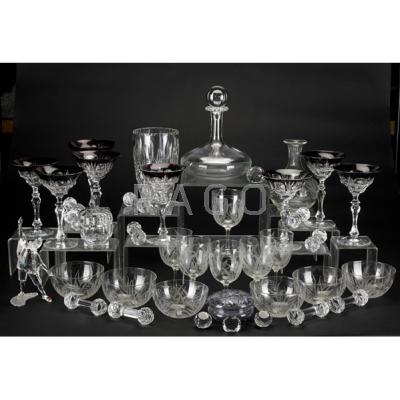 Appraisal: BACCARAT SWAROVKSI ETC Forty pieces of crystal including Baccarat decanter