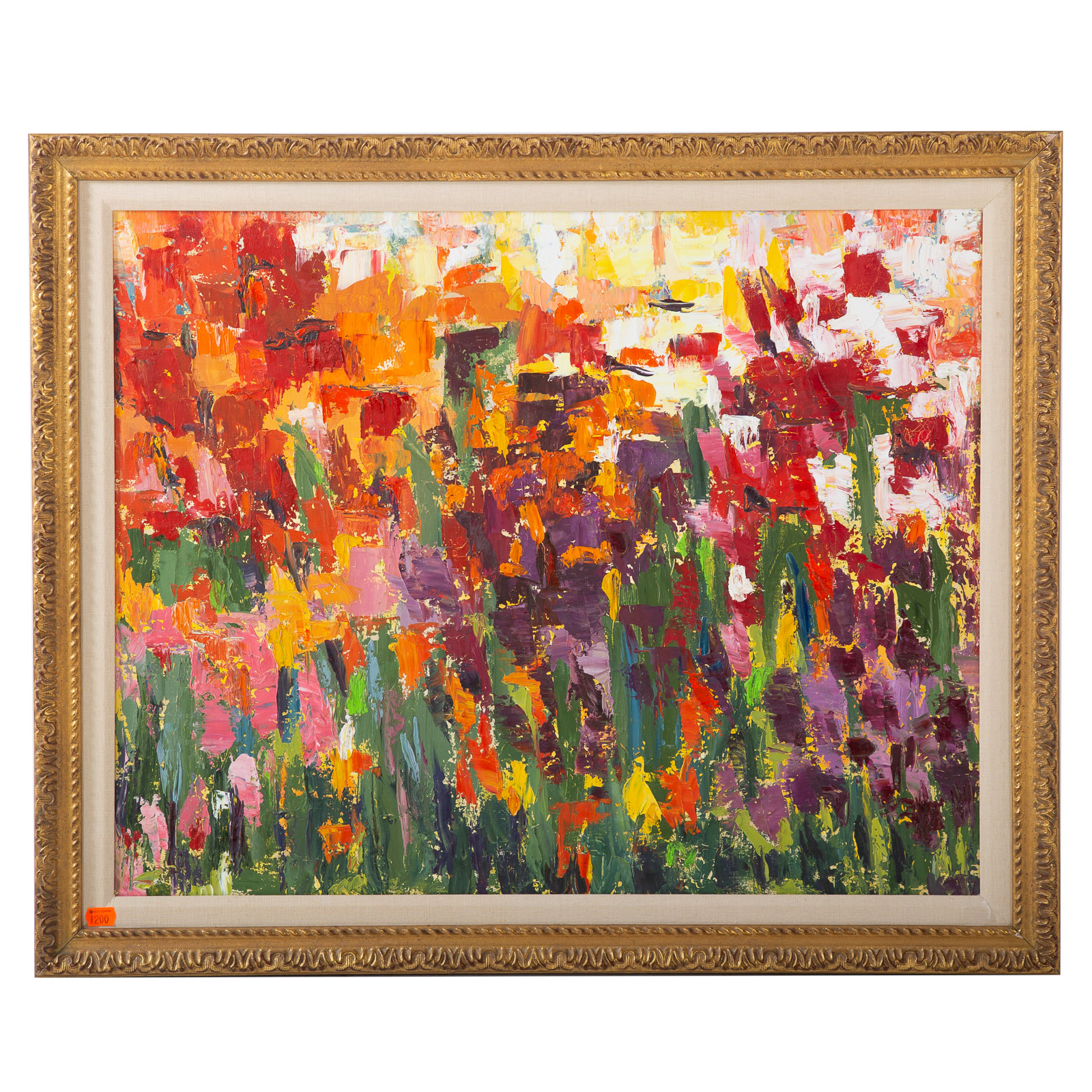 Appraisal: BARBARA P KATZ TULIP GARDEN OIL American - Oil on