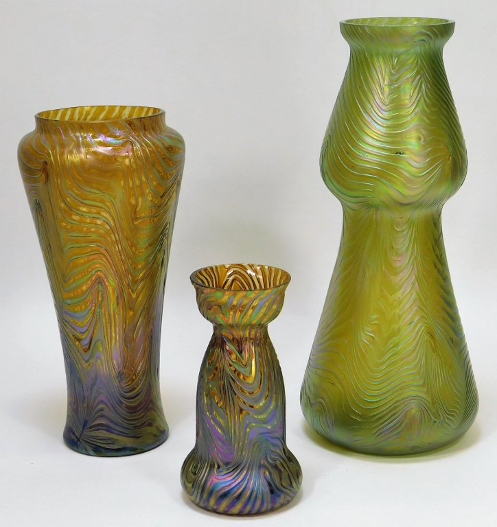 Appraisal: RINDSKOPF BOHEMIAN CZECH ART GLASS VASES Bohemia th CenturyLot includes