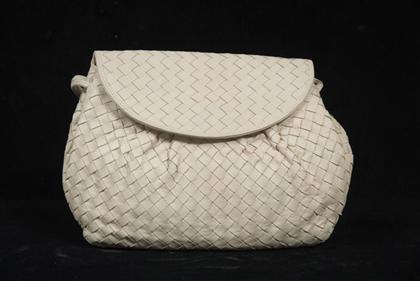 Appraisal: Bottega Veneta woven leather purse s Cream basket-woven leather purse