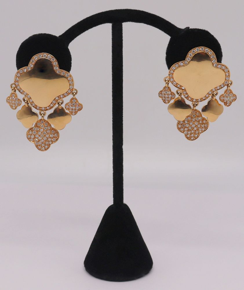 Appraisal: JEWELRY Pair of Peggy Daven kt Gold and Diamond Earrings