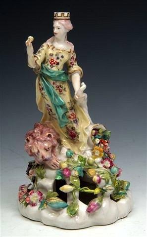 Appraisal: A DERBY LARGE PORCELAIN MODEL OF BRITTANIA standing upon a