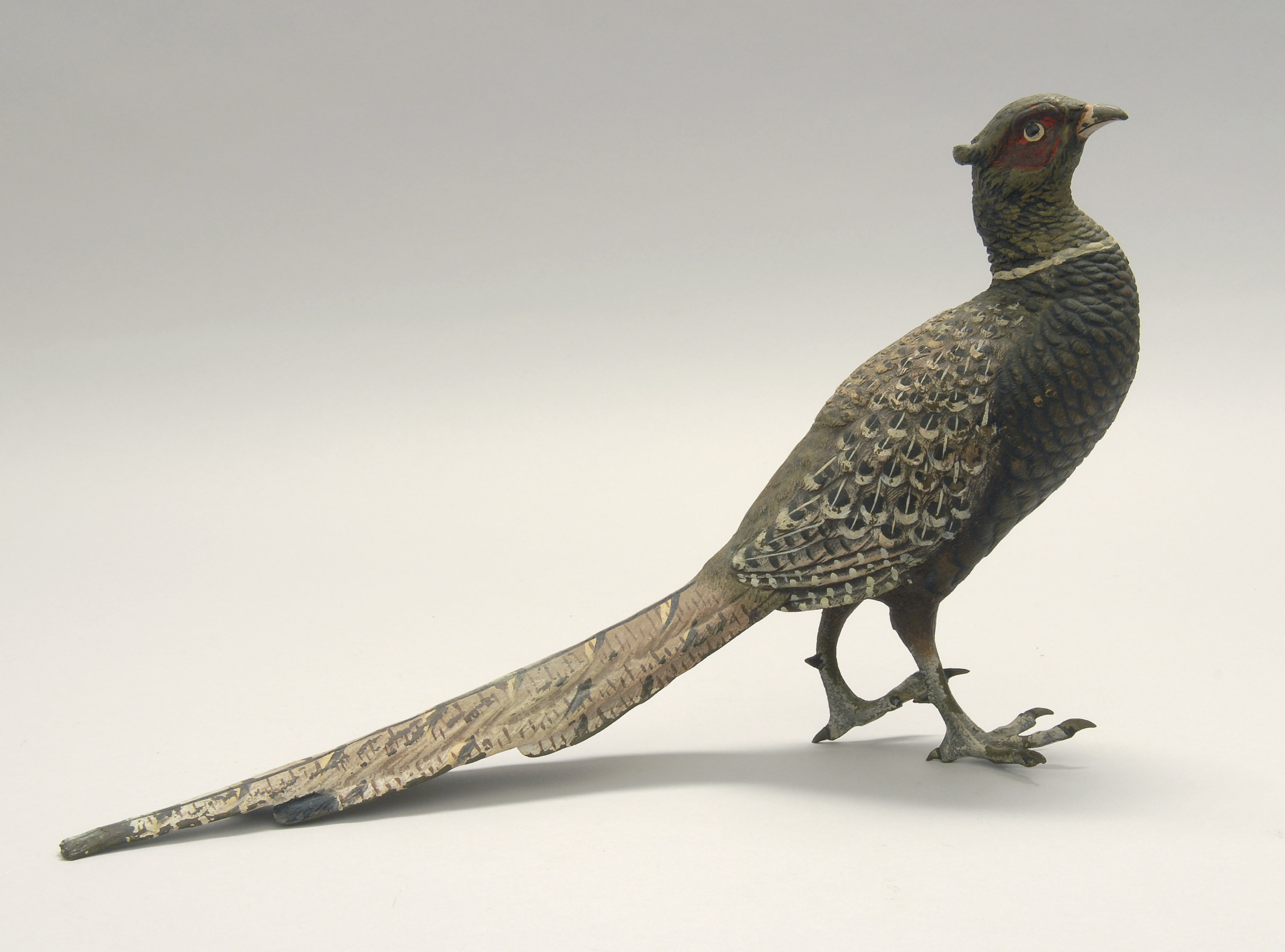 Appraisal: AUSTRIAN COLD-PAINTED BRONZE PHEASANT Late th CenturyNicely cast featherwork and