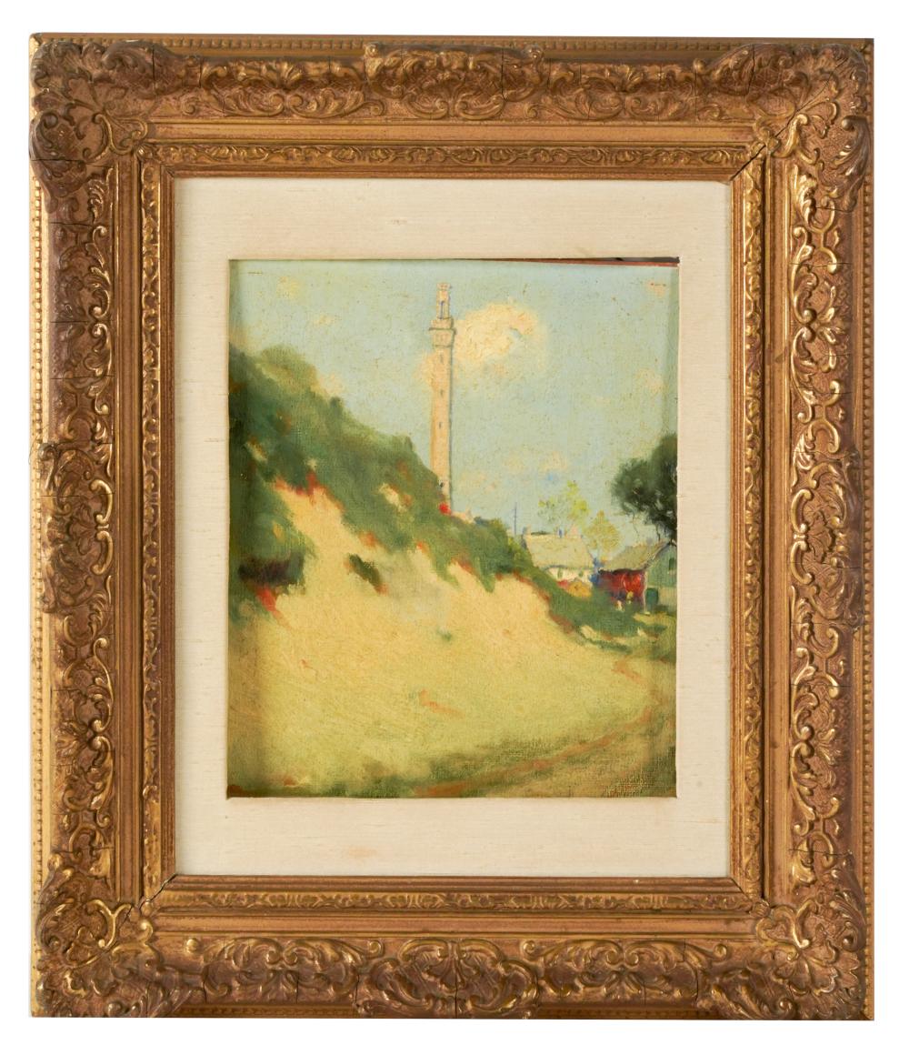 Appraisal: WILLIAM CASTLE KEITH - BUILDINGS IN LANDSCAPE oil on board