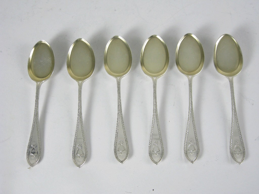 Appraisal: Six Victorian Ice Cream Spoons with gilded bowls and engraved