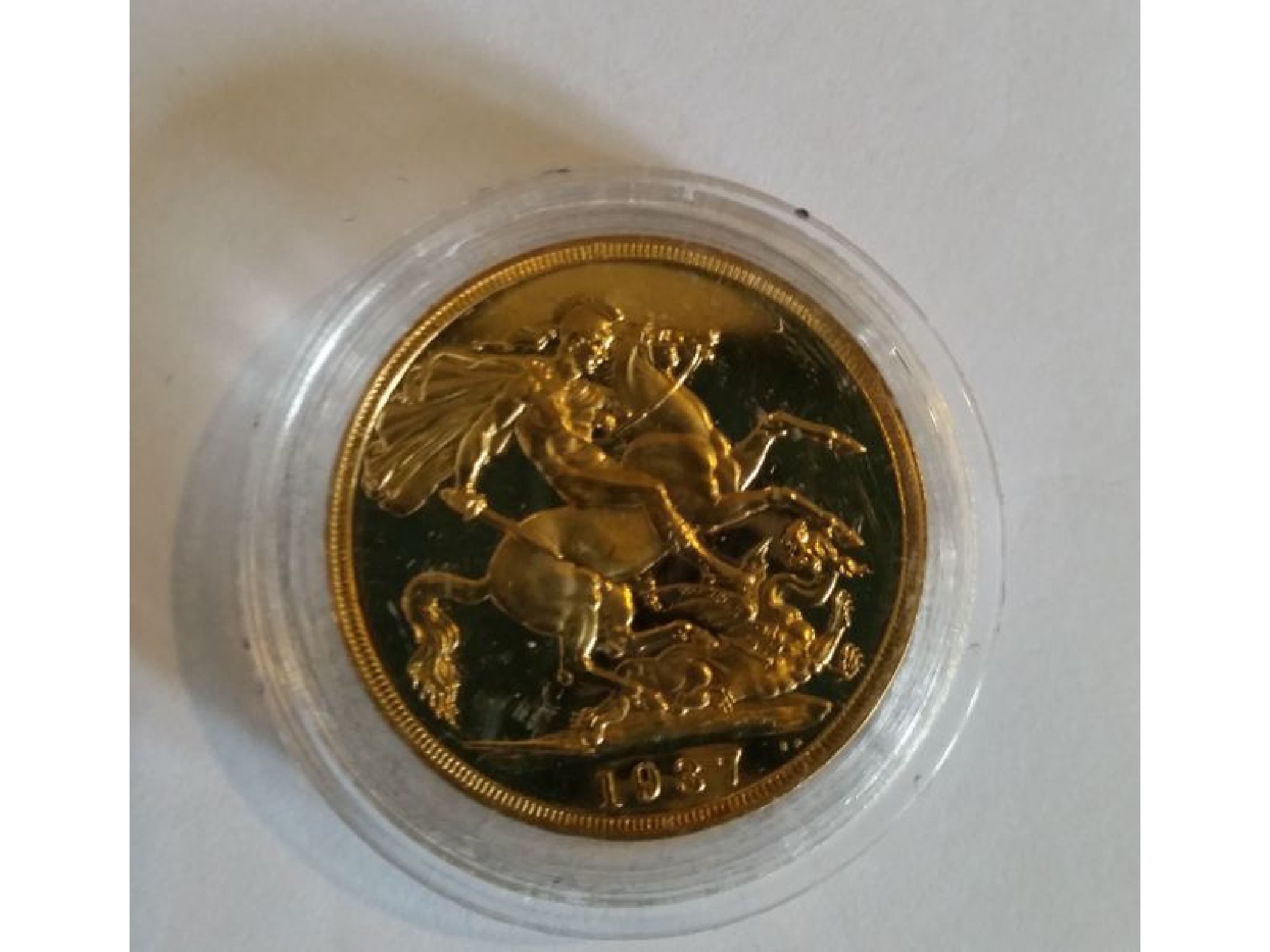 Appraisal: A King George VI ct Gold Proof Quality Coin fitted