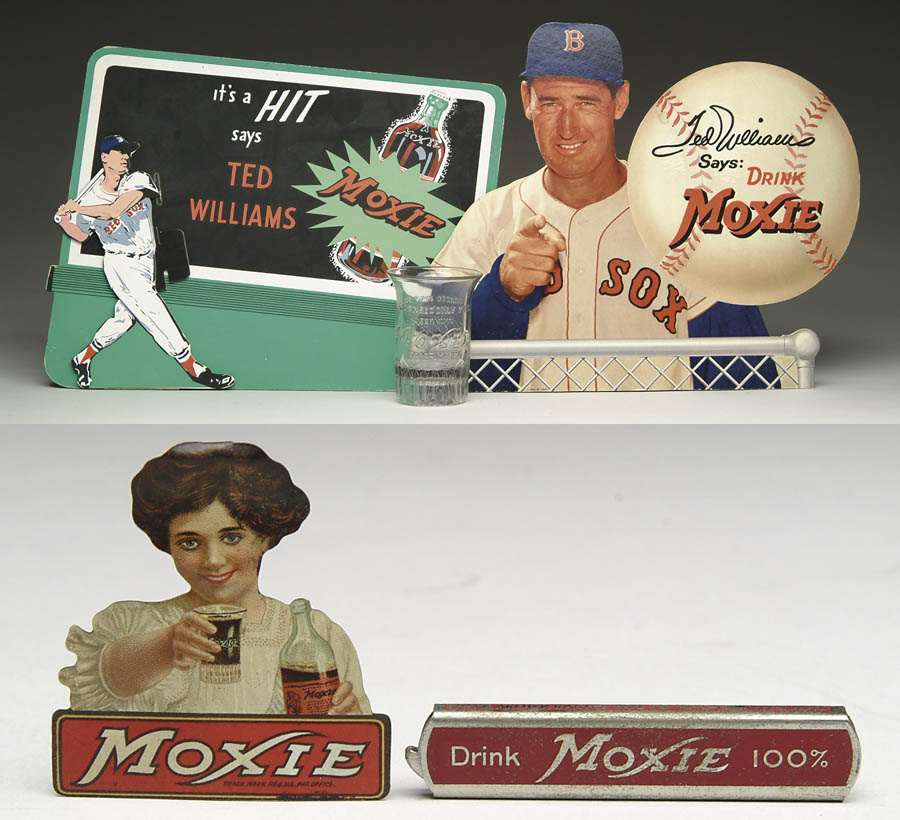 Appraisal: LOT OF FIVE MOXIE ITEMS Includes a scarce easel-back die