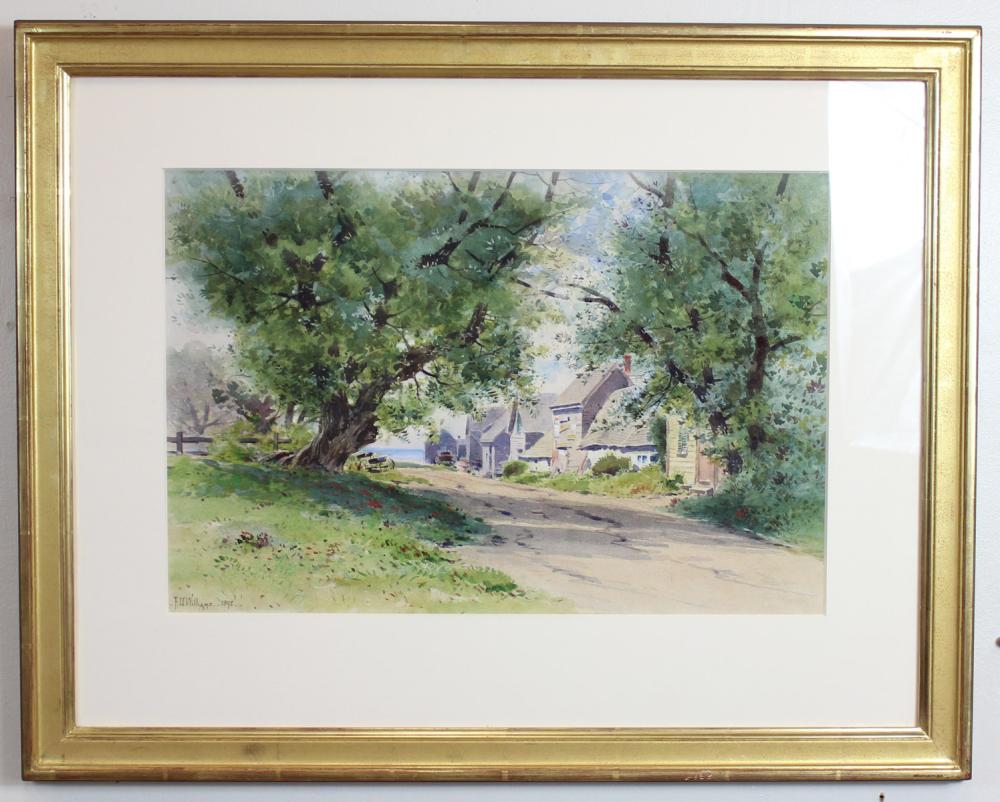 Appraisal: F O WILLIAMS WATERCOLOR ON PAPER tree-lined dirt road with