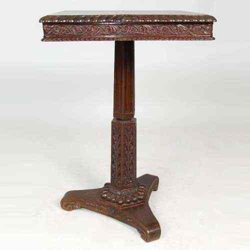 Appraisal: An Anglo Indian Rosewood Square Tilt-Top Side Table circa having