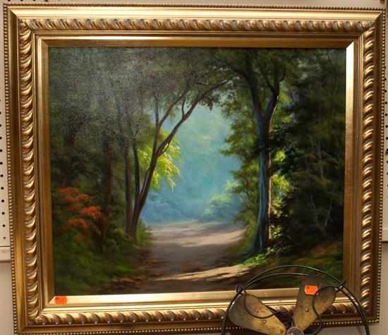 Appraisal: Benidito Lugi Italian th century Forest Landscape with Path oil