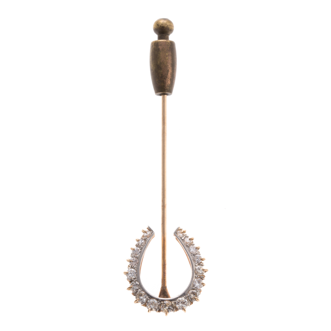 Appraisal: A Diamond Horse Shoe Stick Pin in K K yellow