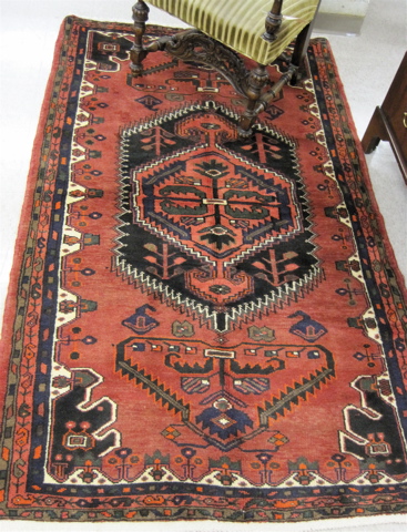 Appraisal: PERSIAN TRIBAL AREA RUG Hamadan villages region northwestern Iran central