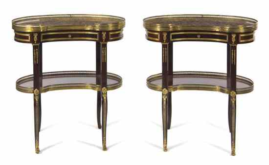 Appraisal: A Pair of Louis XVI Style Gilt Metal Mounted Side