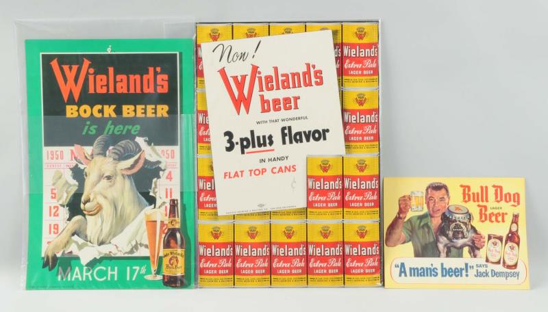 Appraisal: Lot of Beer Advertising Pieces Includes a Wieland's Bock Beer