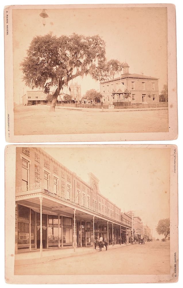 Appraisal: OCALA Mounted Photos Early View of Downtown A pair of