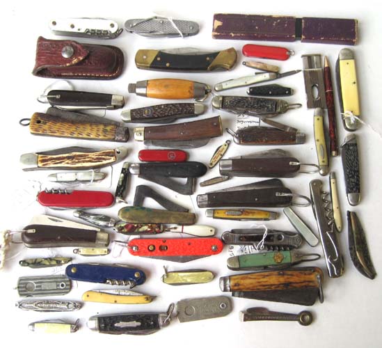 Appraisal: COLLECTION OF FIFTY FOLDING POCKET KNIVES including lock blades automatics