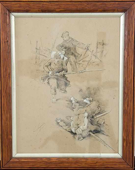 Appraisal: Lucien Pierre Sergent French - STUDY OF FRANCO PRUSSIAN WAR