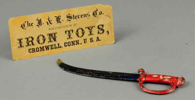 Appraisal: J E STEVENS TOY SWORD Cast iron painted in red