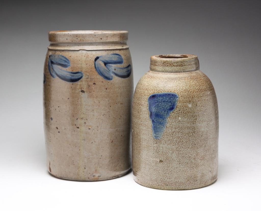 Appraisal: Second half th century Brushed cobalt decoration Jar with swags