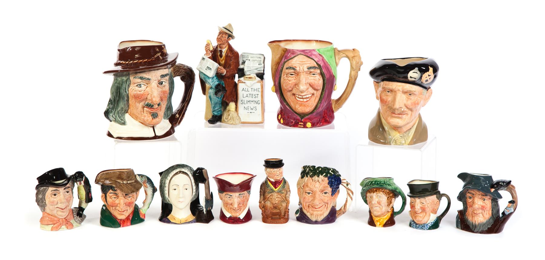 Appraisal: TWELVE ROYAL DOULTON CHARACTER MUGS AND A FIGURE England nd