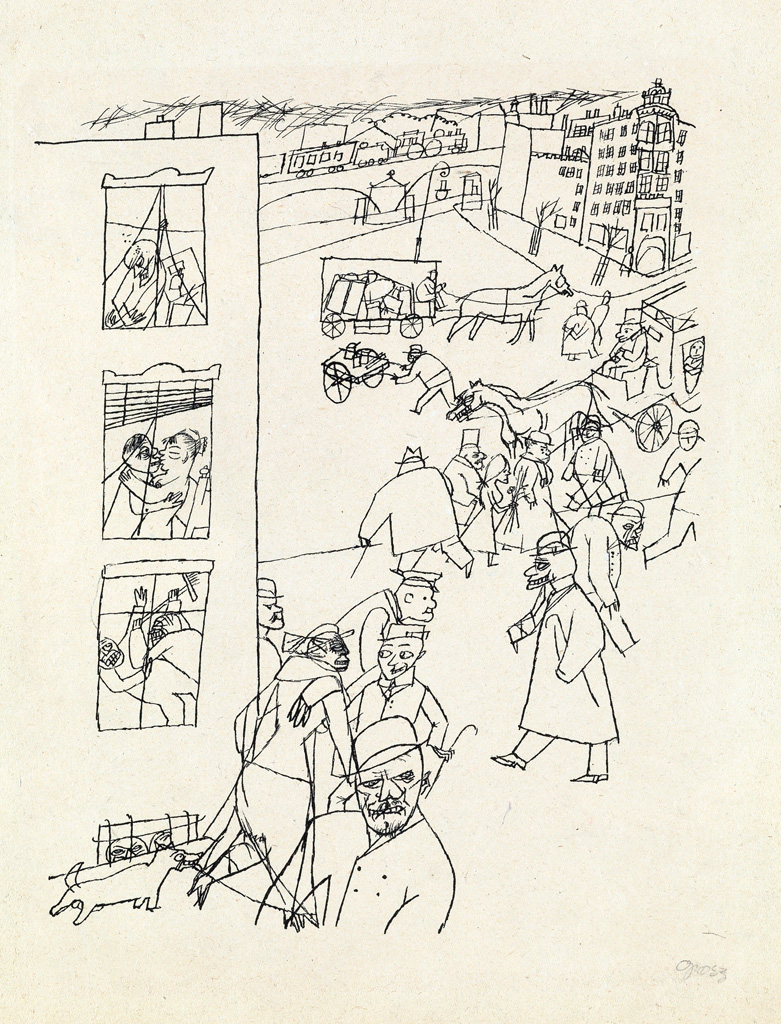 Appraisal: GEORGE GROSZ Menschen in der Strasse Offset lithograph - x