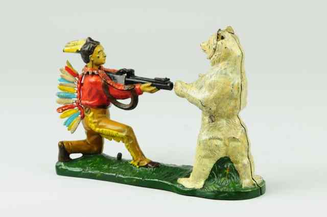 Appraisal: INDIAN SHOOTING BEAR MECHANICAL BANK White color J E Stevens