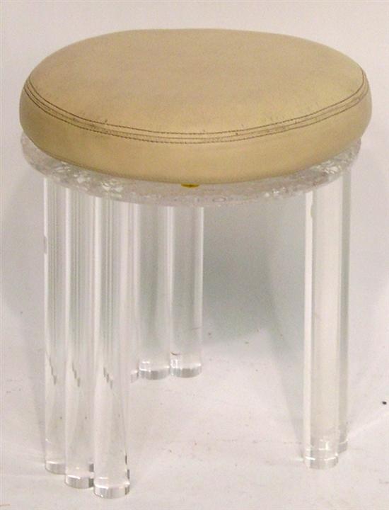 Appraisal: Modern design foot stool Lucite base of three triple cylinder